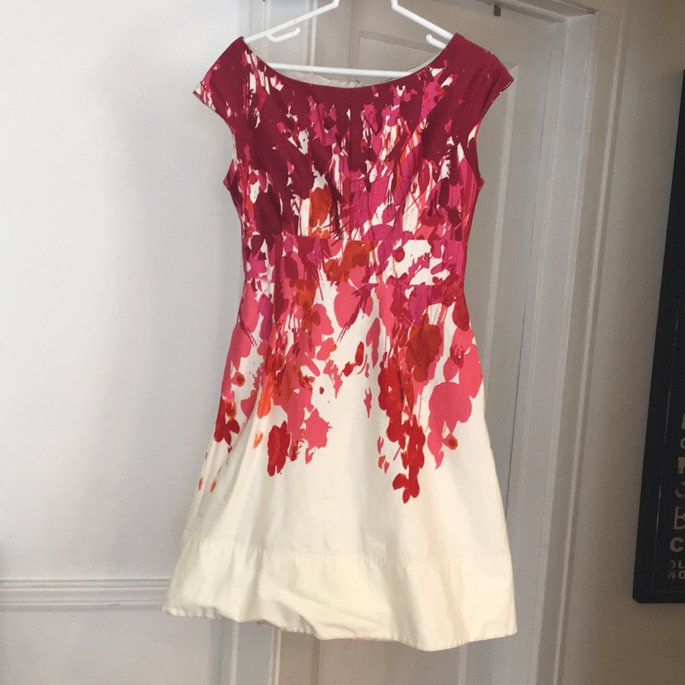 Eliza J Cap-sleeved A-like Pink Floral Dress